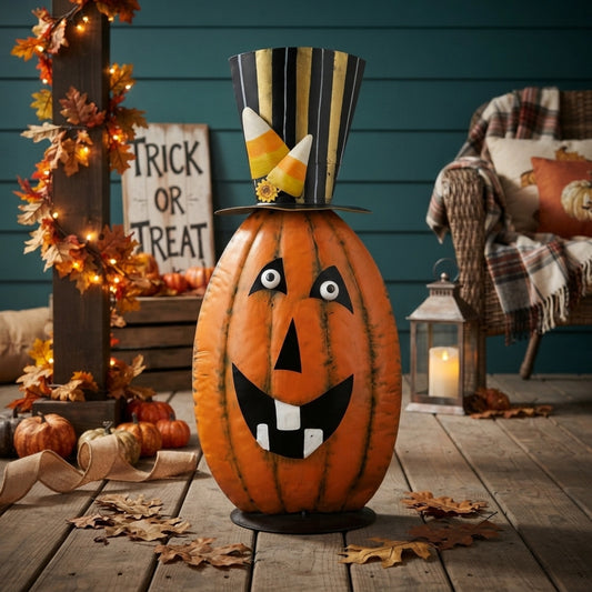 Wild Top Hat Metal Pumpkin 19.25" | FH