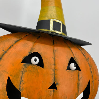 Candy Corn Hat Metal Pumpkin 17.75" | FH
