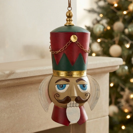 Regal Nutcracker Head Ornament Metal 20" | FH