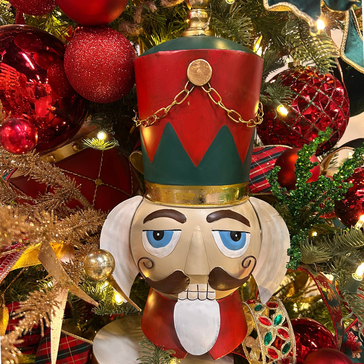 Regal Nutcracker Head Ornament Metal 20" | FH