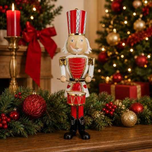 Peppermint Drumming Metal Nutcracker 18" | FH