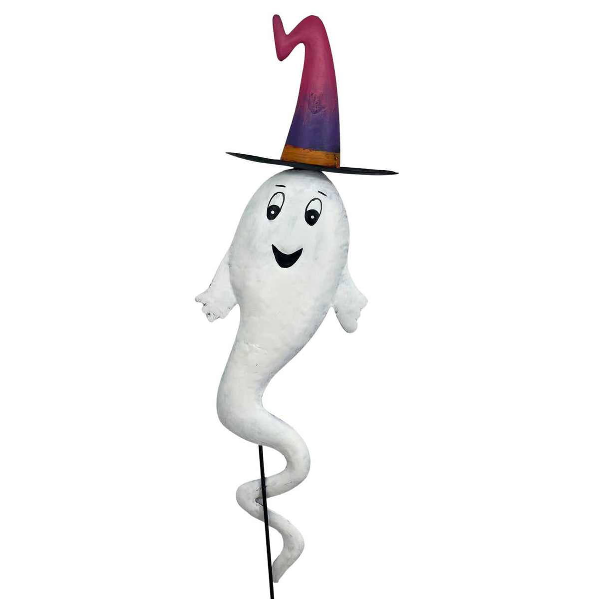 Curly Metal Ghost Stake w/ Hat 24" | FH