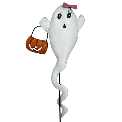 Curly Metal Ghost Stake w/ Bow/ 24" | FH