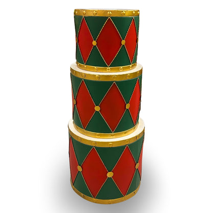 Metal Drum Planter (set of 3) Red/Green 19.75",17",14.25" | FH