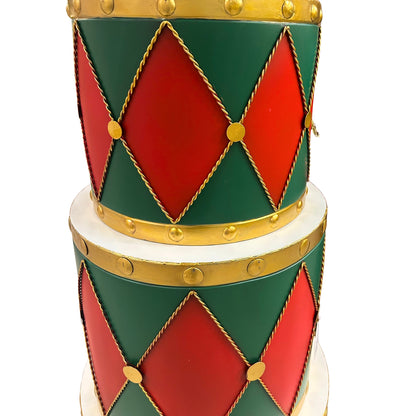 Metal Drum Planter (set of 3) Red/Green 19.75",17",14.25" | FH