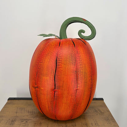 Metal Cut Out Pumpkin Lantern 20" - Orange | FH