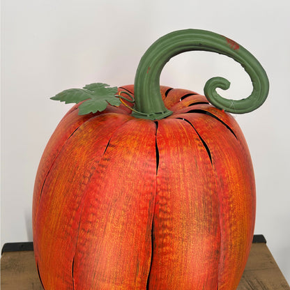 Metal Cut Out Pumpkin Lantern 20" - Orange | FH