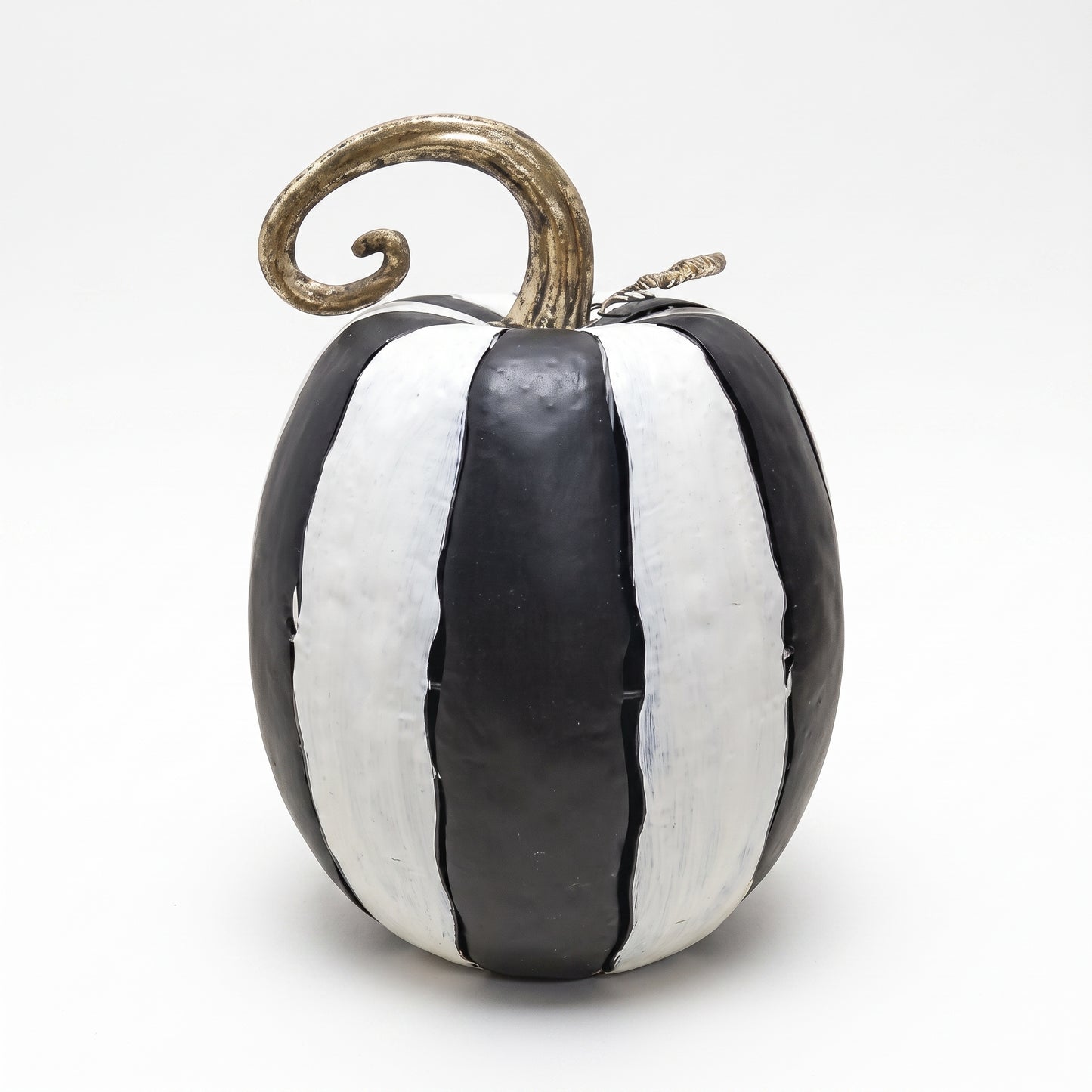 Metal Cut Out Pumpkin Lantern 20" Black/White | FH