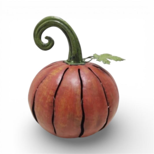 Metal Cut Out Pumpkin Lantern 14.25" - Orange | FH