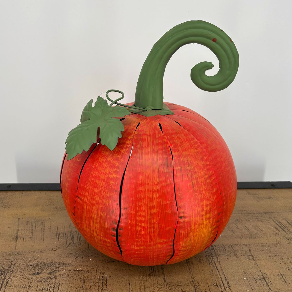 Metal Cut Out Pumpkin Lantern 14.25" - Orange | FH
