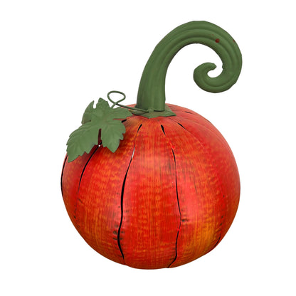Metal Cut Out Pumpkin Lantern 14.25" - Orange | FH