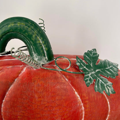 Metal Pumpkins Rustic Orange (set of 3) - 19.25", 21.25", 27"| FH