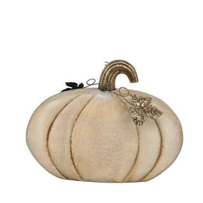 Metal Pumpkins Antiqued Cream (set of 3) - 19.25", 21.25", 27" | FH