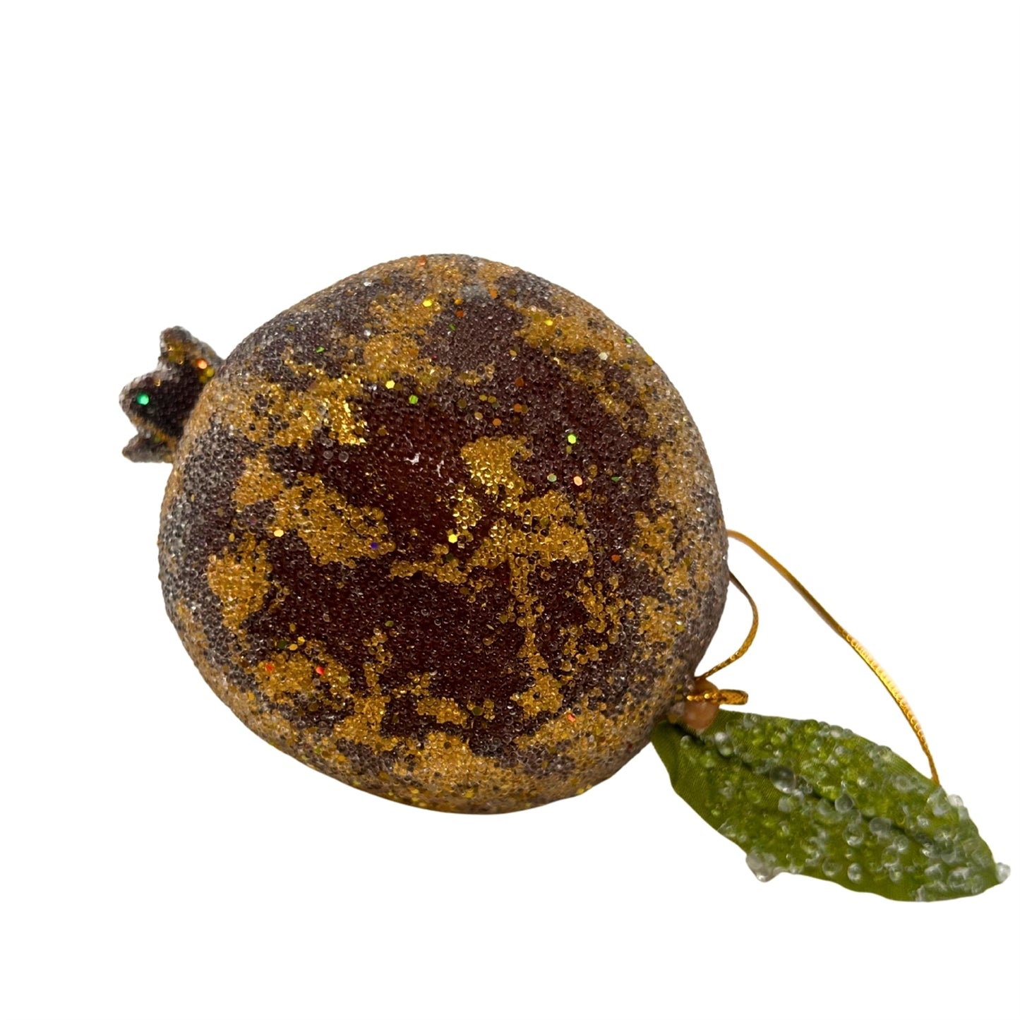 Burgundy Gilded Antique Gold Pomegranate 4" | YS