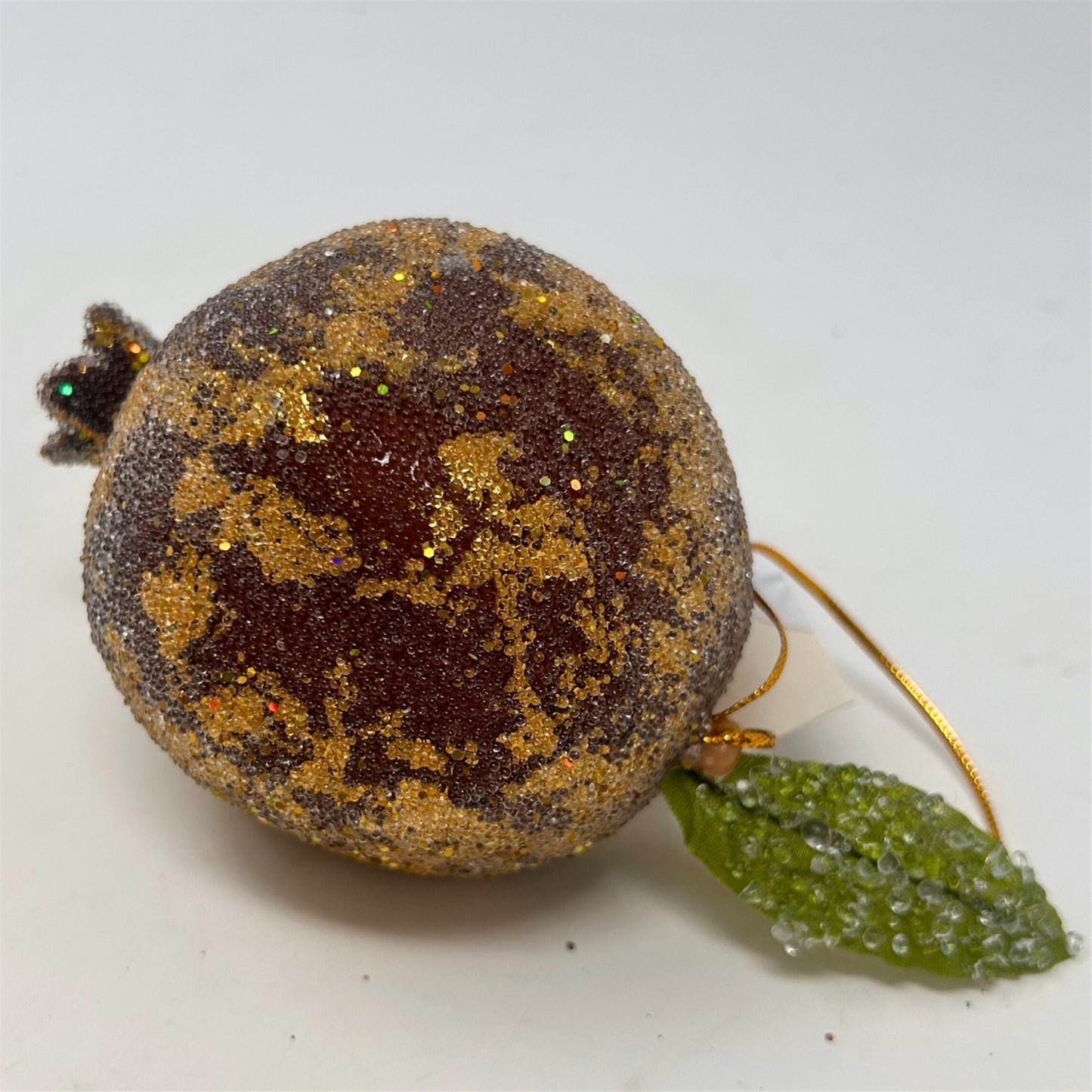 Burgundy Gilded Antique Gold Pomegranate 4" | YS