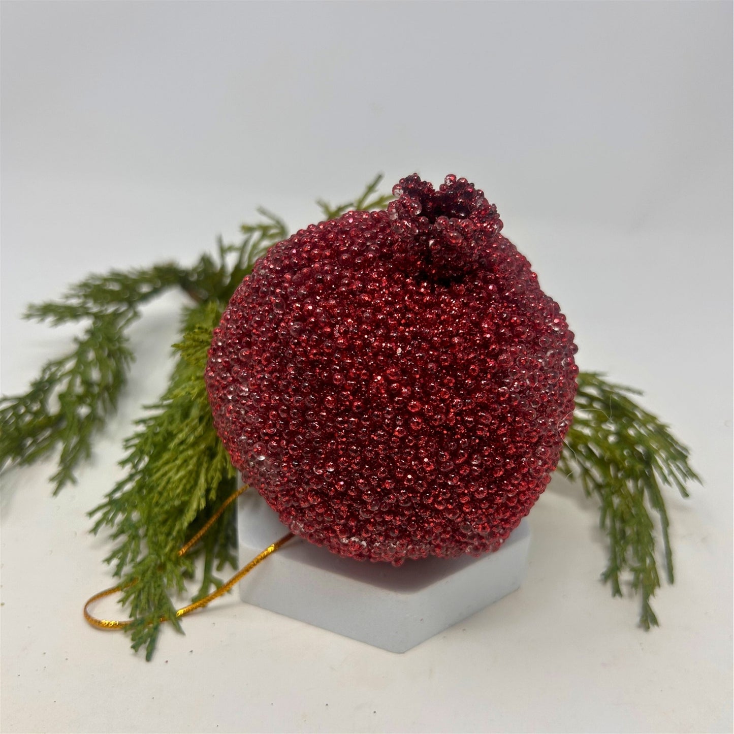 Beaded Christmas Pomegranate 4" | YS