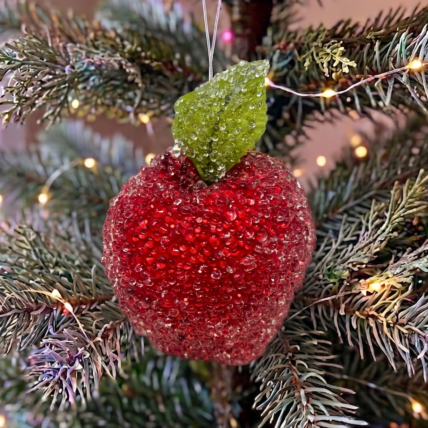 Beaded Christmas Apple 3.75" | YS