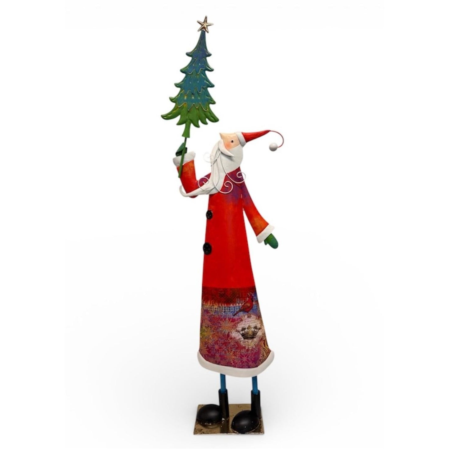 Metal Color Pop Santa w/ Tree 34" | FH