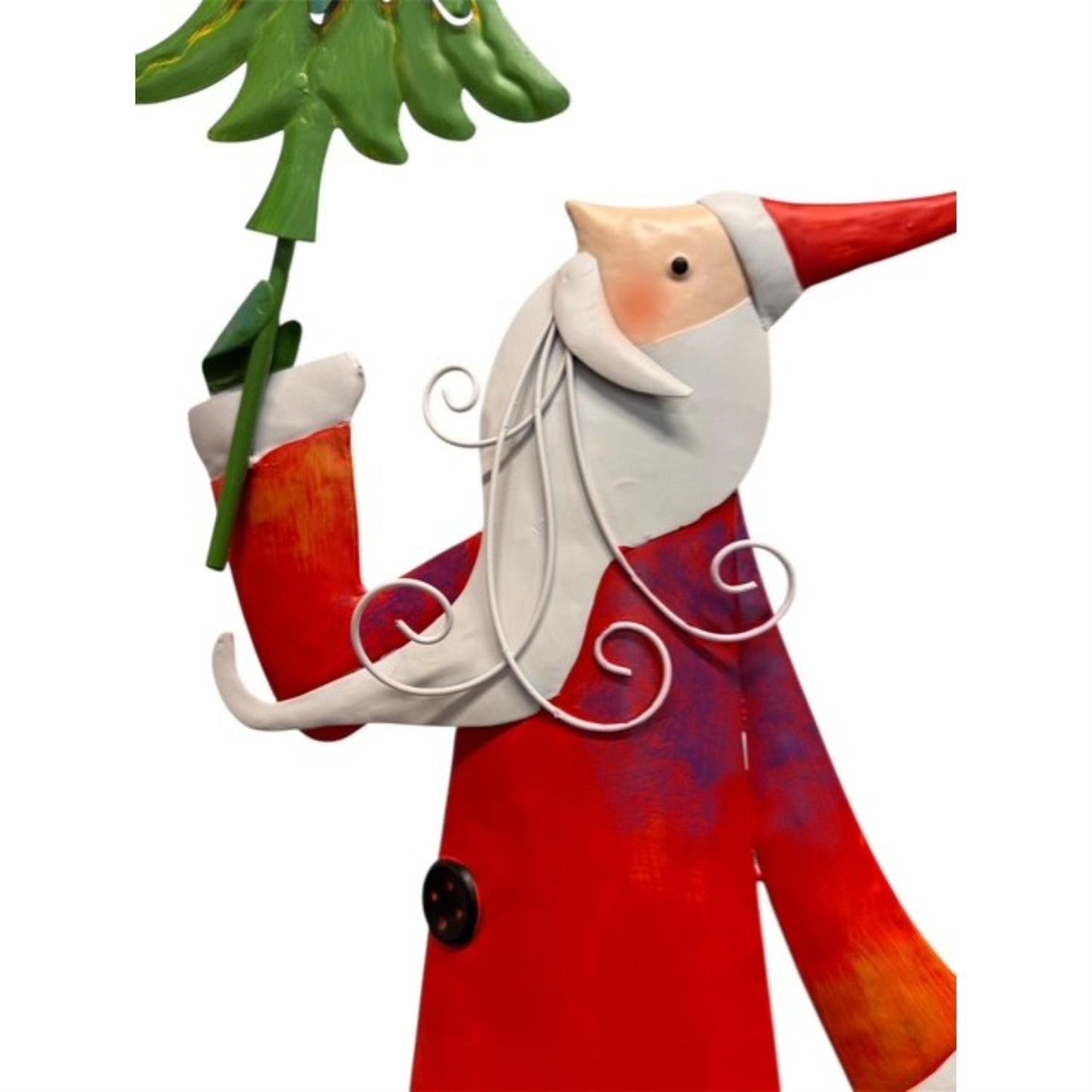 Metal Color Pop Santa w/ Tree 34" | FH