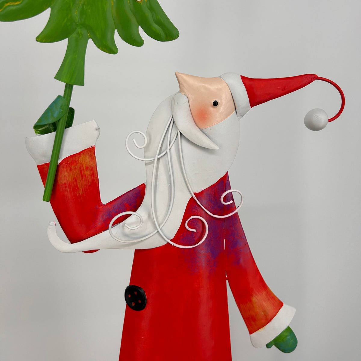 Metal Color Pop Santa w/ Tree 34" | FH