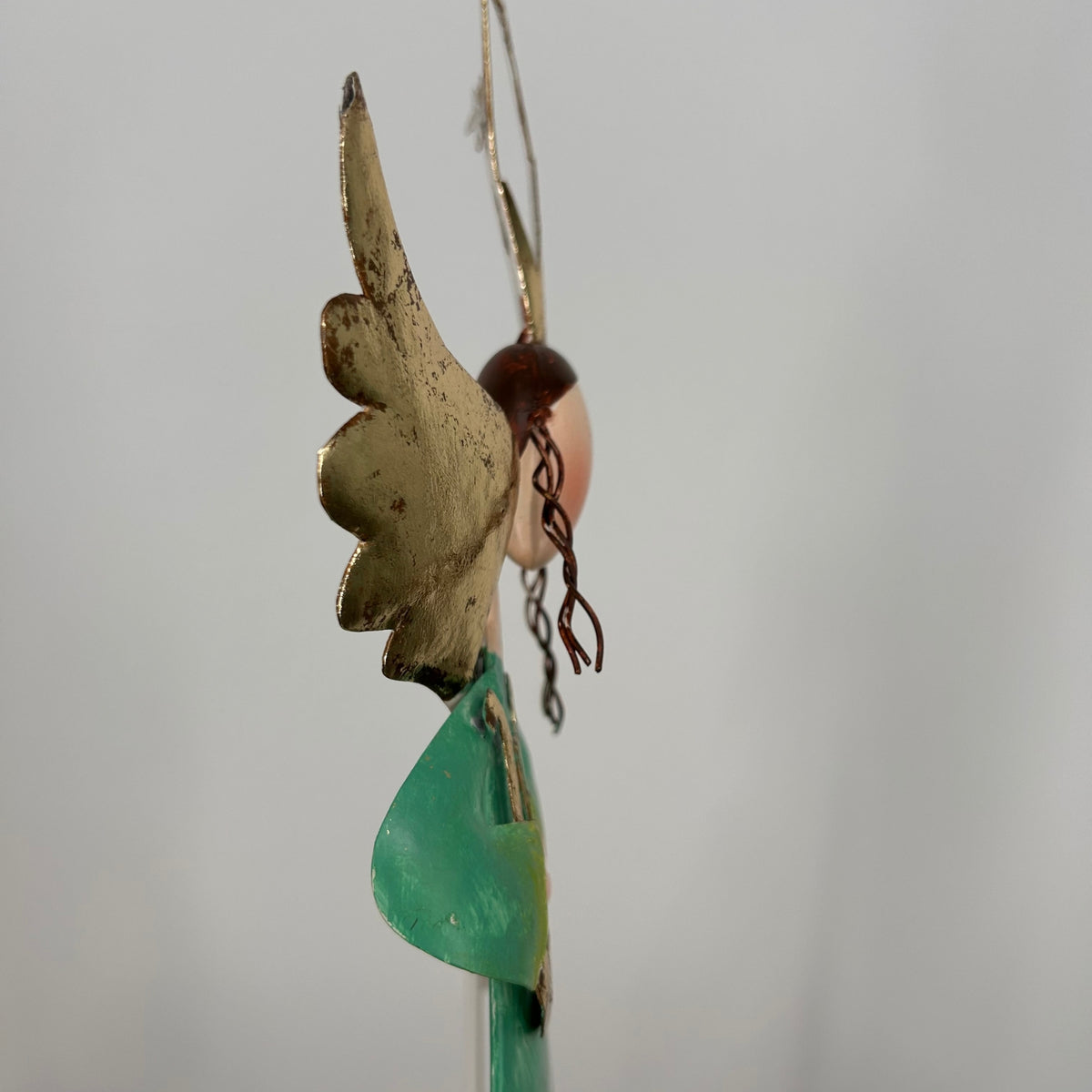 Metal Standing Whimsical Angel w/ Harp 22.5" | FH