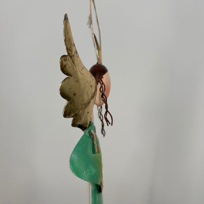 Metal Standing Whimsical Angel w/ Harp 22.5" | FH