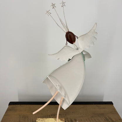 Metal Standing Whimsical Angel w/ Harp 22.5" | FH