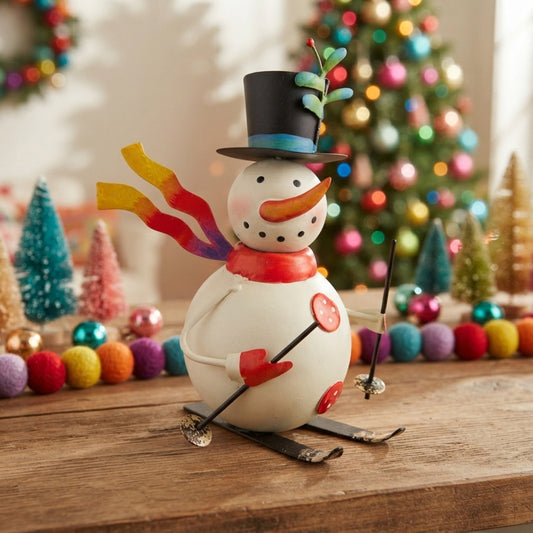 Metal Color Pop Snowman Skier 8.75" | FH