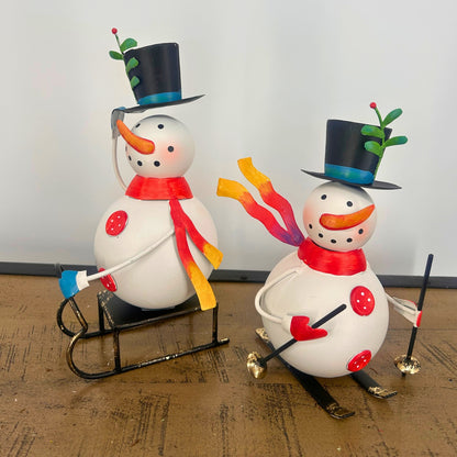 Metal Color Pop Snowman Skier 8.75" | FH