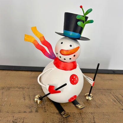 Metal Color Pop Snowman Skier 8.75" | FH