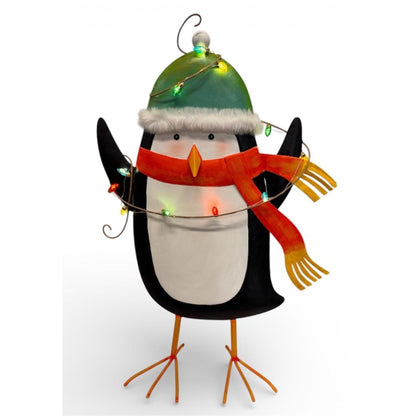 Metal Color Pop Penguin w/ LED Lights 21.25" | FH