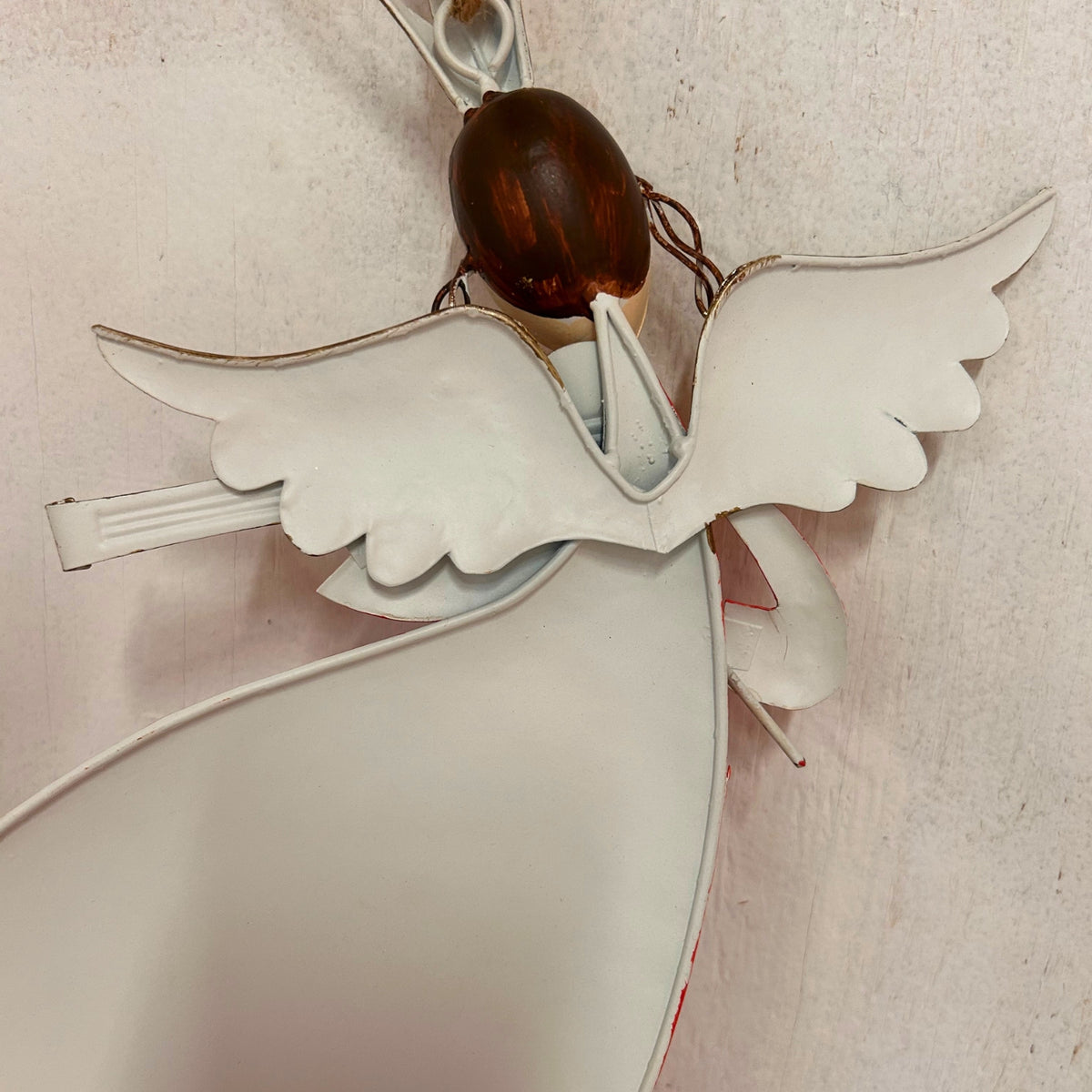 Whimsy Hanging Metal Angel Ornament w/ Violin 15" | FH
