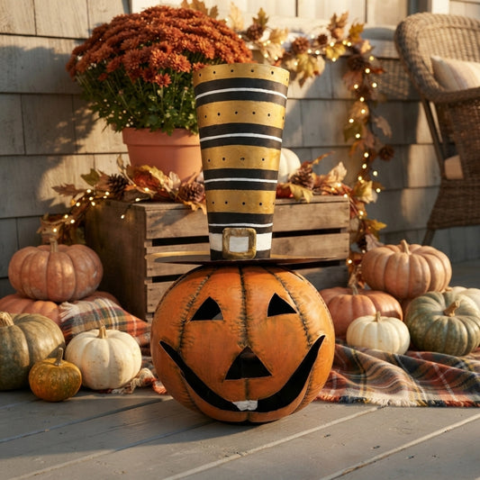 Spectacular Halloween Metal Pumpkin 24.5" | FH