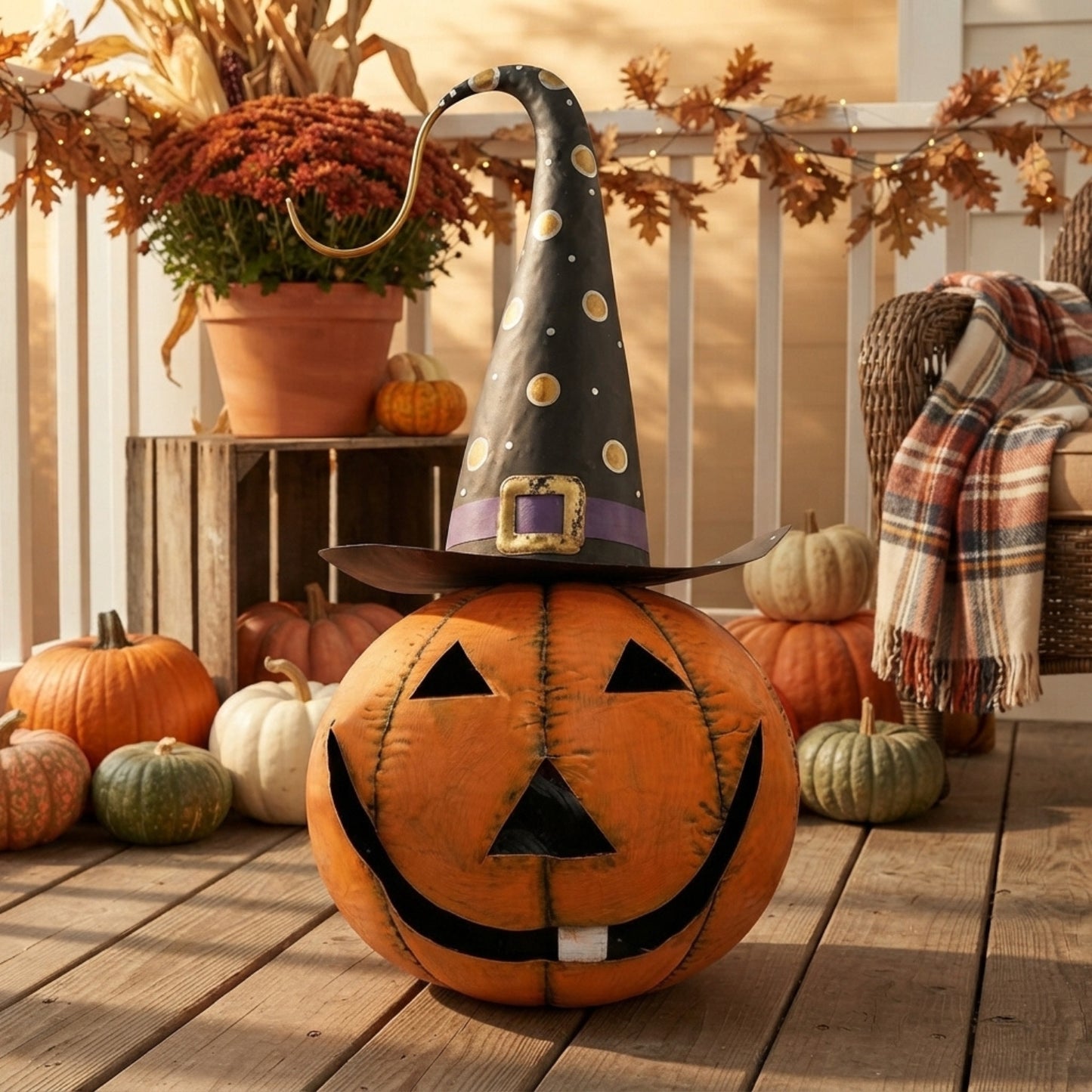 Spooktacular Halloween Metal Pumpkin 27.75" | FH