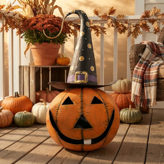Spooktacular Halloween Metal Pumpkin 27.75" | FH