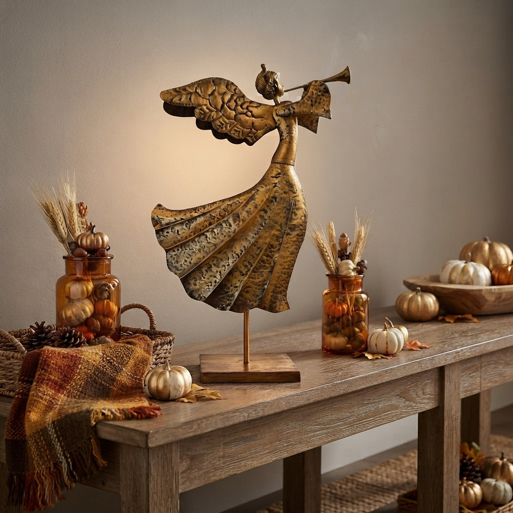 Gloria Metal Angel on Stand 31.25" | FH