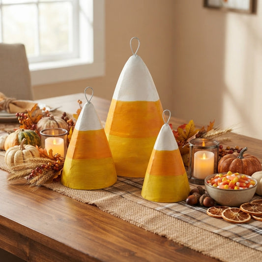 Metal Candy Corn Nested (set of 3) 13.5" - 8.25" | FH