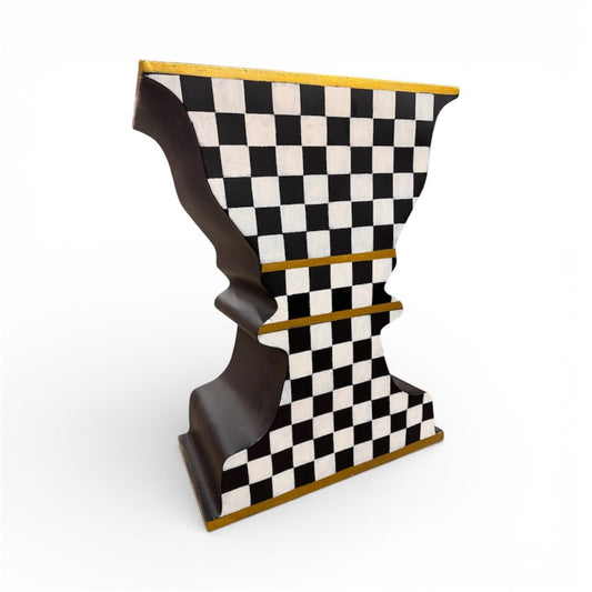 Classic Checkered Metal Urn 24" x 10" | FH
