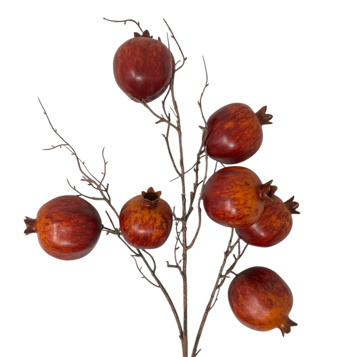 Faux Botanical Pomegranate Stem 34" - Red Orange | YS