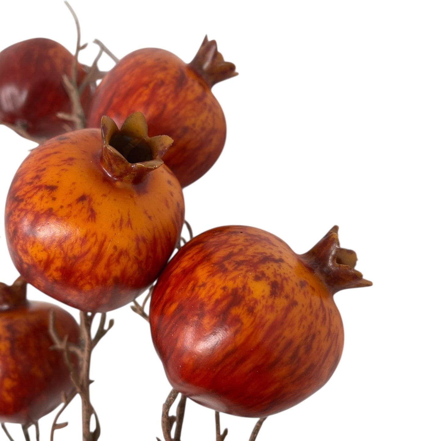Faux Botanical Pomegranate Stem 34" - Red Orange | YS