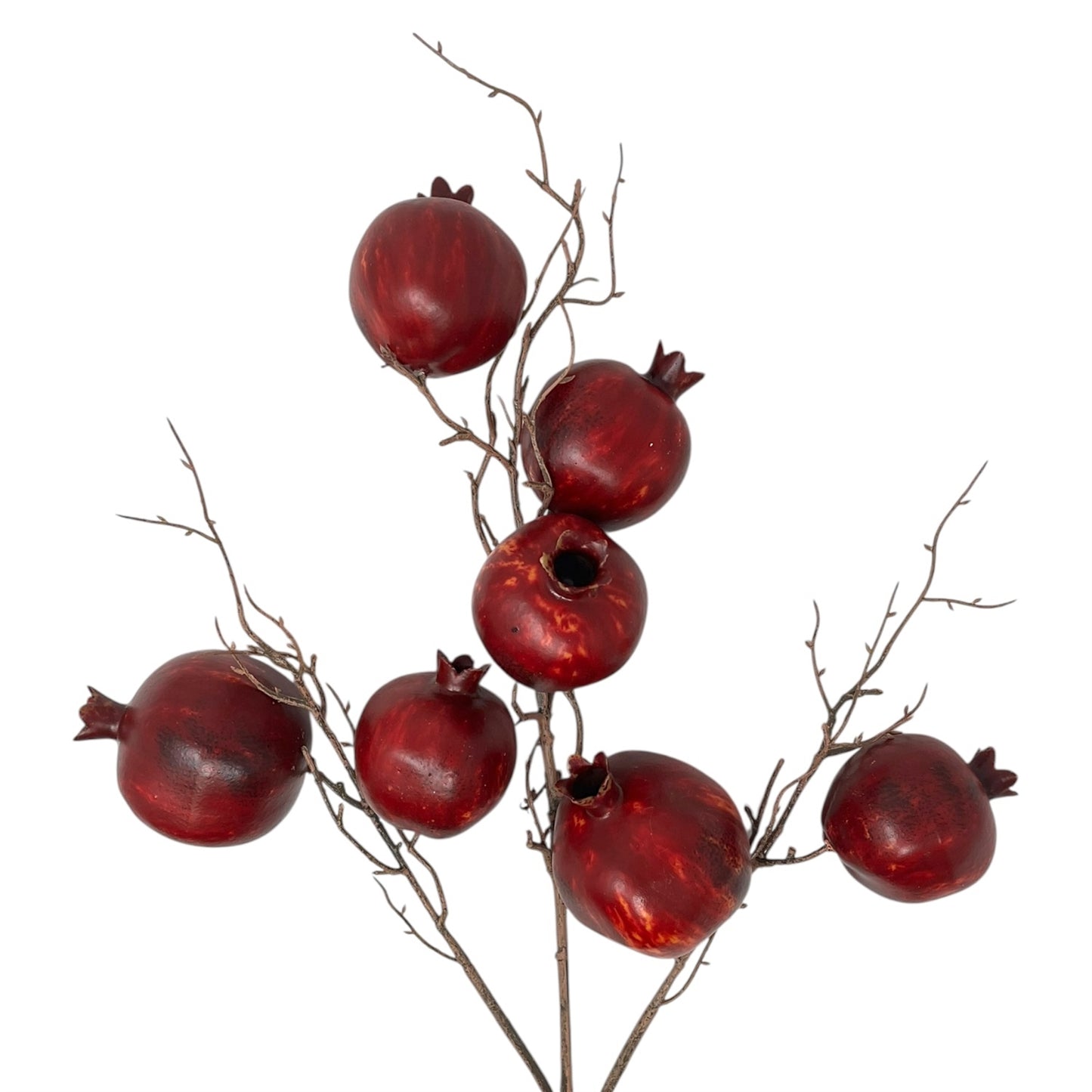 Faux Botanical Pomegranate Stem 34" - Deep Red | YS
