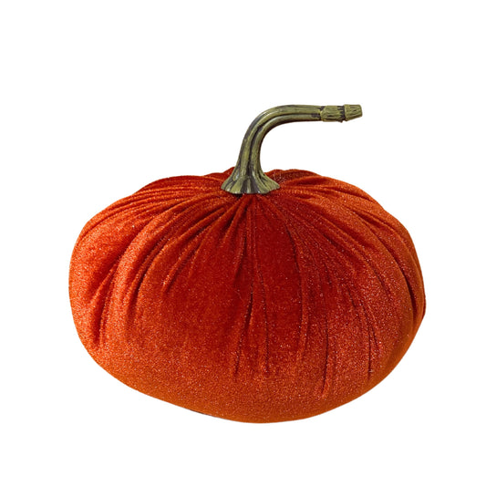 5'' x 5'' x 5'' Fabulous Fall Velvet Pumpkin in Rust | LC