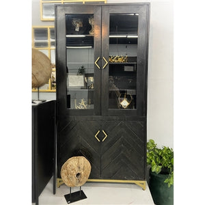Wooden Cabinet with Parquet Pattern