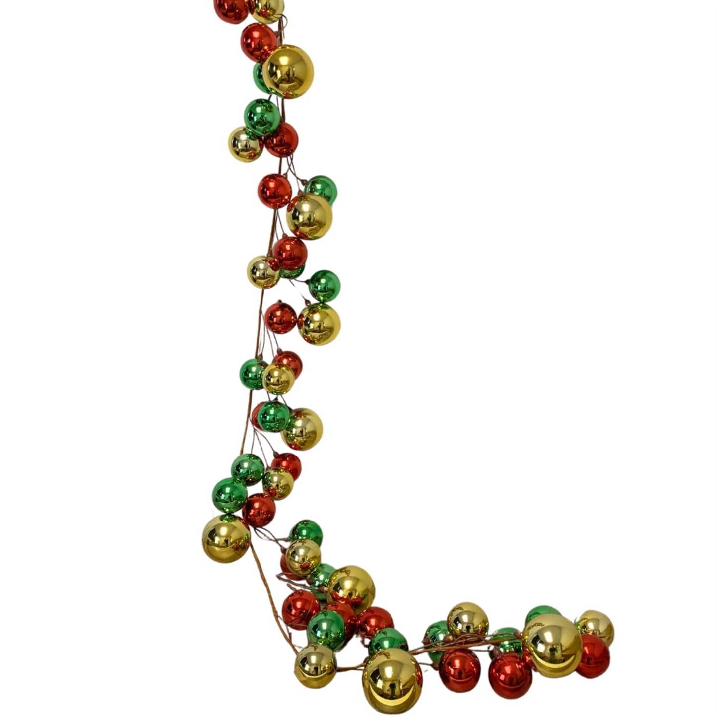 Christmas Traditions Red/Green/Gold Ball Garland 6' | YK