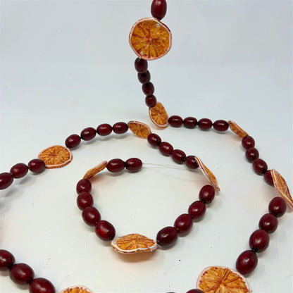 Orange Slice Berry Garland - Orange/Red 72” | QP