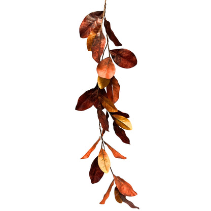 Wispy Fall Magnolia Garland 46" - Red Orange | KS