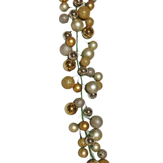 70.8" Christmas Balls Garland (Champagne And Gold) | LC