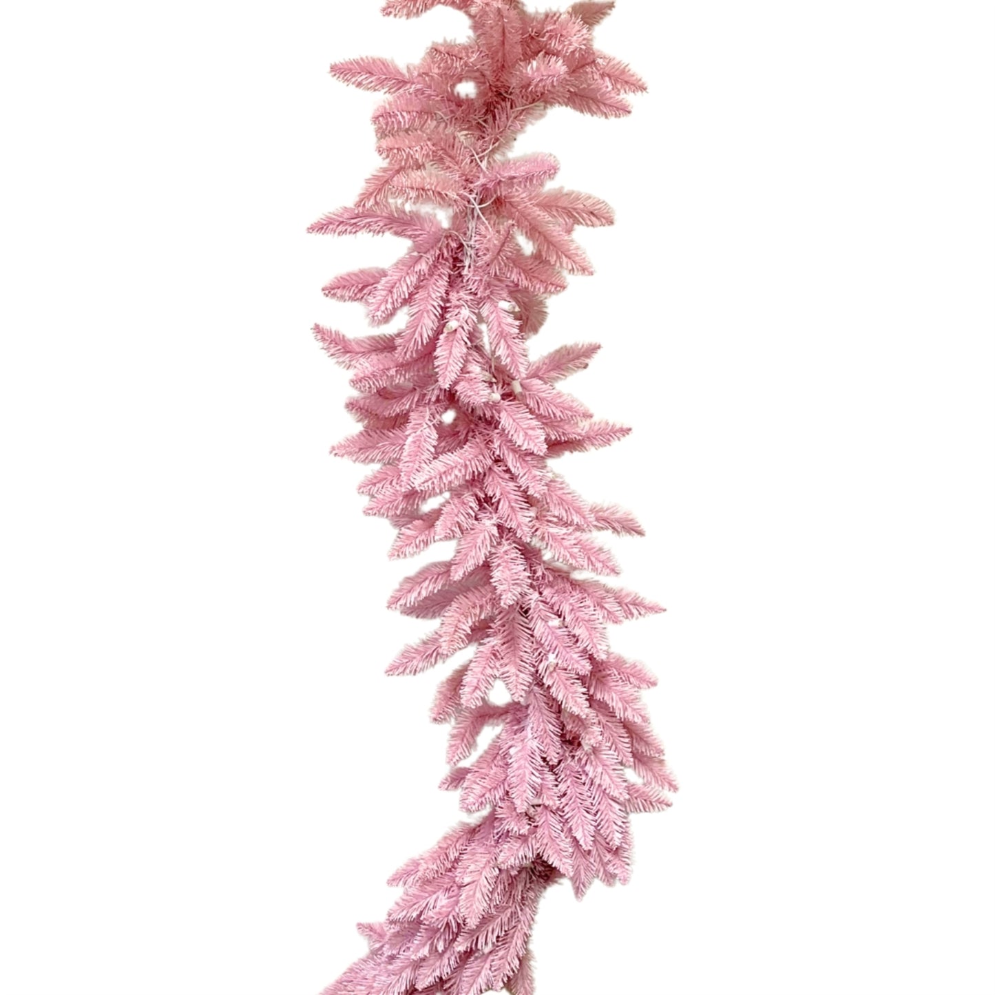 Soft Pink Pine Garland Lighted 9' x 14”  Warm White LED | HT