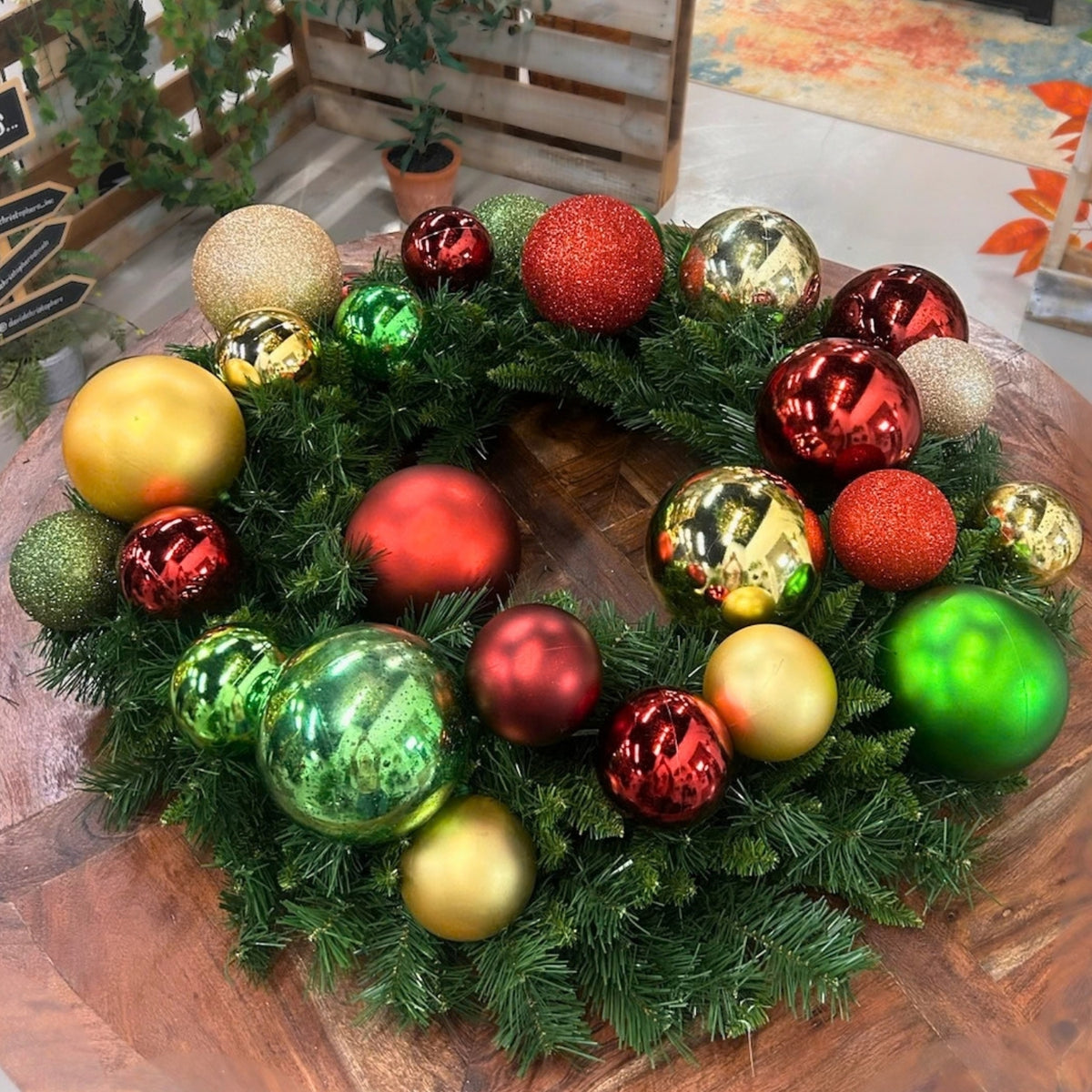 70.8" Plastic Ball Garland Blood Red Mix w/ 100mm - 150mm Balls | LC