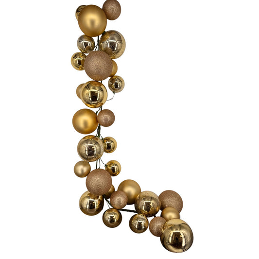 70.8" Ball Garland Gold Mix w/ 100mm - 150mm Balls | LC